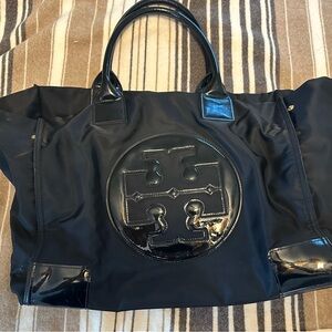 Tory Burch Black Tote with Glossy Logo